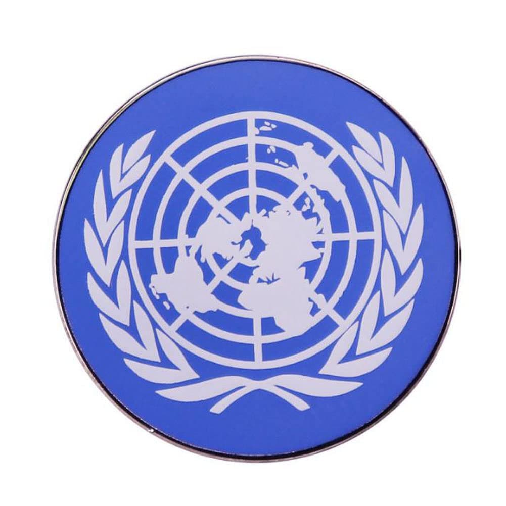 United Nations Badge Lapel Pins UN Flag Brooch Metal Pin Emblem Round Badge Gift