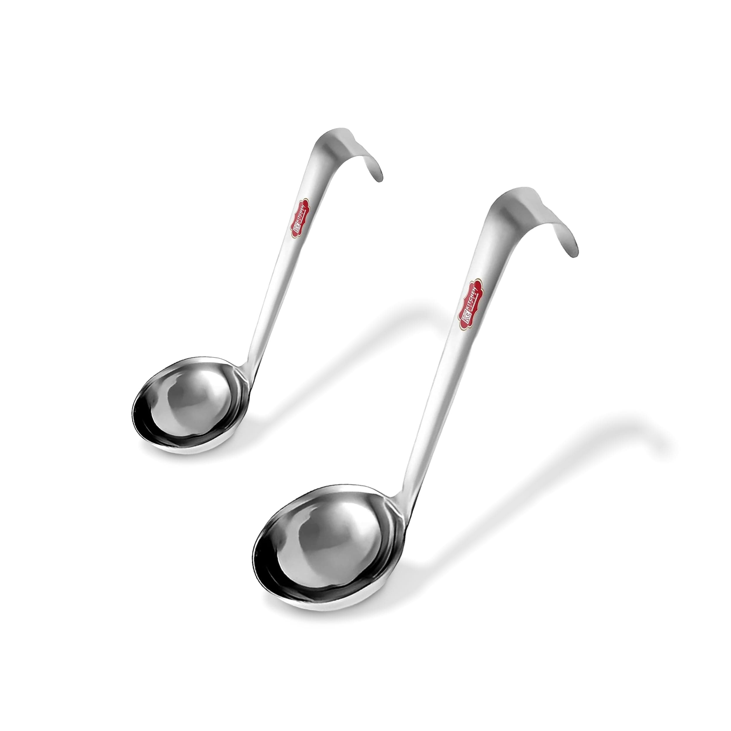 Kitchen Expert - Ghee Tipri | Stainless Steel | Small & Medium Spoon for Ghee/Oil | Ladle for Ghee Degchi/Pot/Jar/Container | 2 Pc