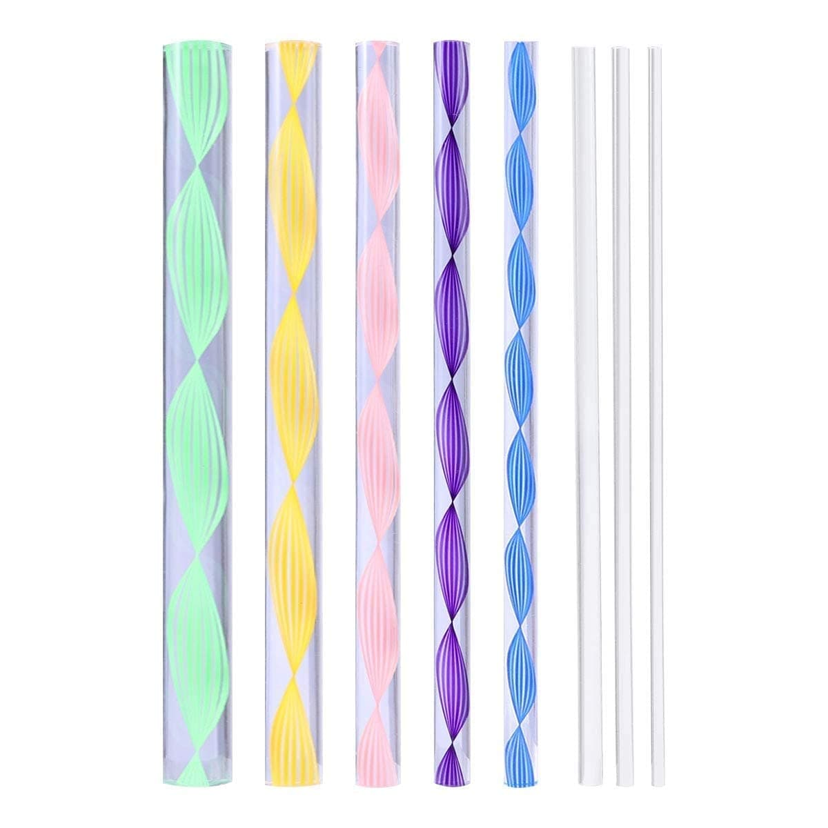 eS³kube 8pcs Dotting Rods Acrylic Twist Sticks Wax Pencil Manicure Nail Art Tool