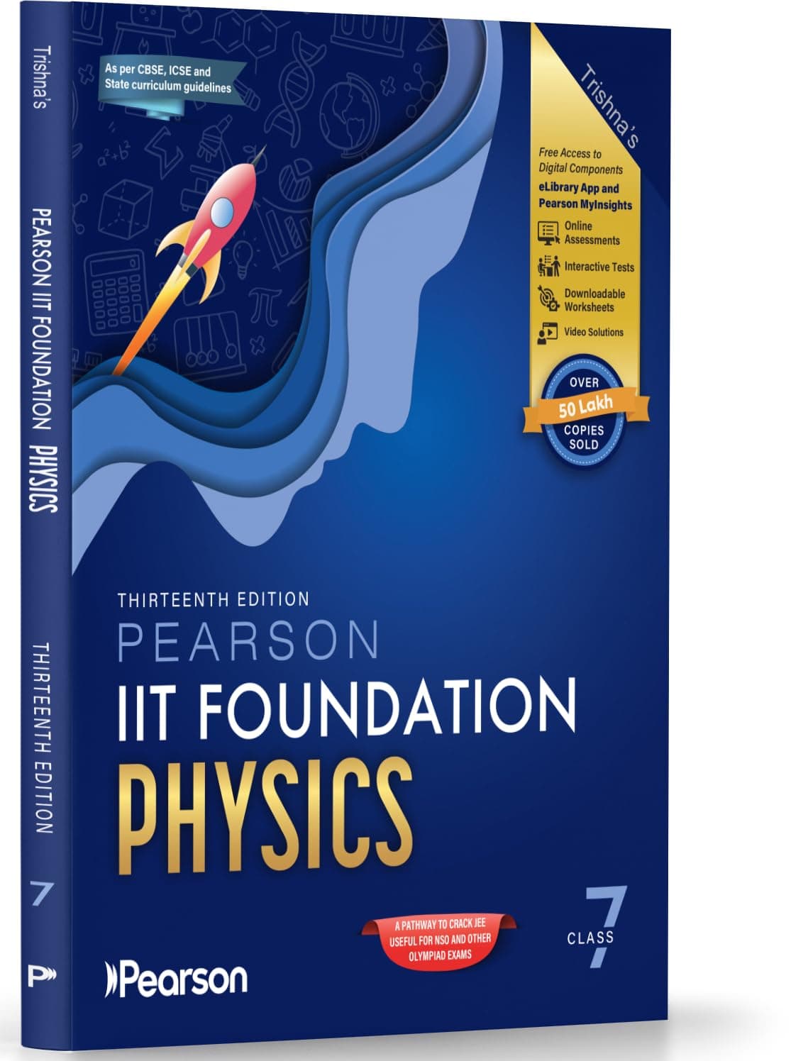 Pearson'26 IIT Foundation Class 7 Physics|For JEE, NTSE & Olympiad Exams | Free 8 Online Assessments, 39 Video Solutions & 8 Interactive Tests via Pearson MyInsights & elibrary