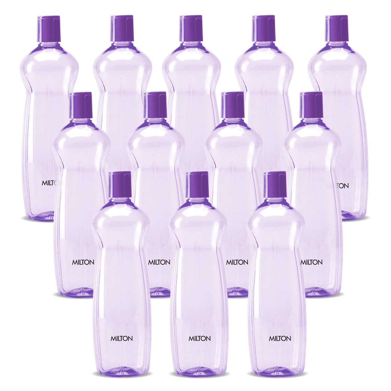 MILTON Pacific 1000 Water Bottle 1 Litre each, set of 12, Purple I PET Food Grade I BPA Free, Leak Proof I Wide Mouth, Easy To Clean I Fridge Bottles for Home, Office, Gym