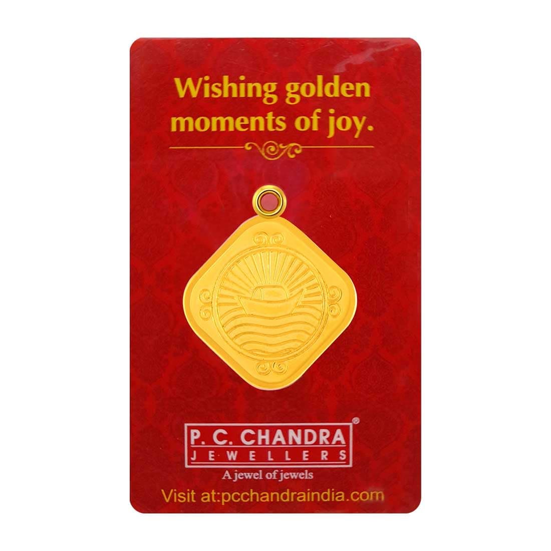 P.C Chandra Jewellers 22kt(916) Sunrise Yellow Gold Coin Cum Pendant - 1 Gram