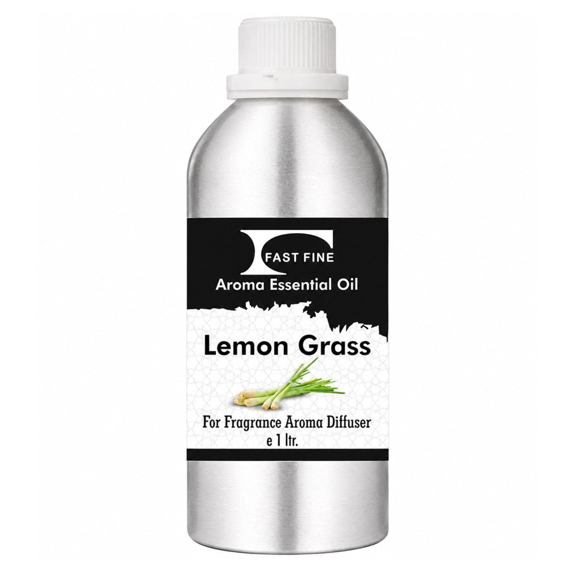 Fast Fine Lemongrass Aroma Diffuser Oil | Premium Fragrance Oil for Diffusers, Humidifiers & Air Fresheners | Fresh Citrus Aroma for Home, Office, Washroom & Commercial Spaces