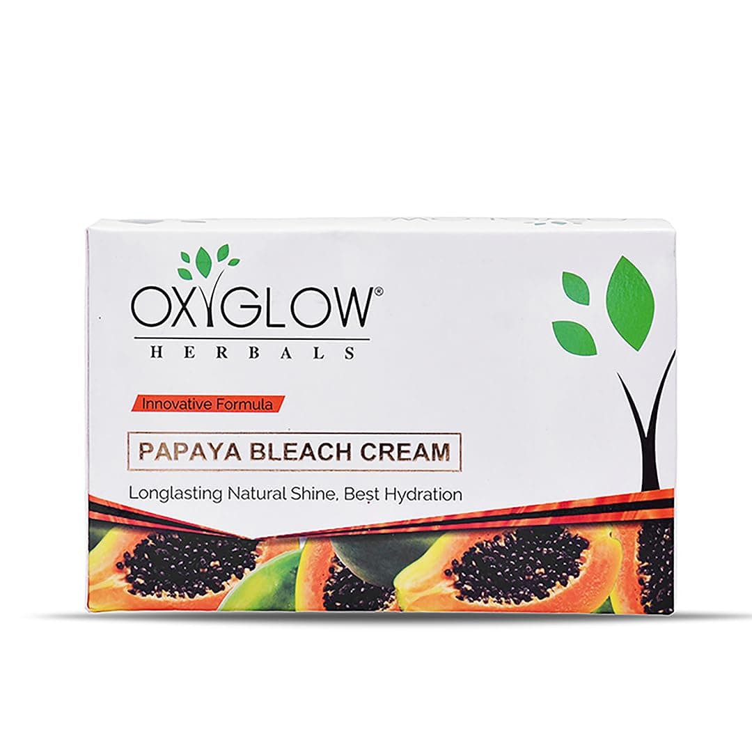 OxyGlow Herbals Papaya Bleach Cream Enriched with Goodness of Papaya| Hydrates & Rejuvenates the Skin| Gives Instant Glow & Exfoliates Dead Skin 50Gram