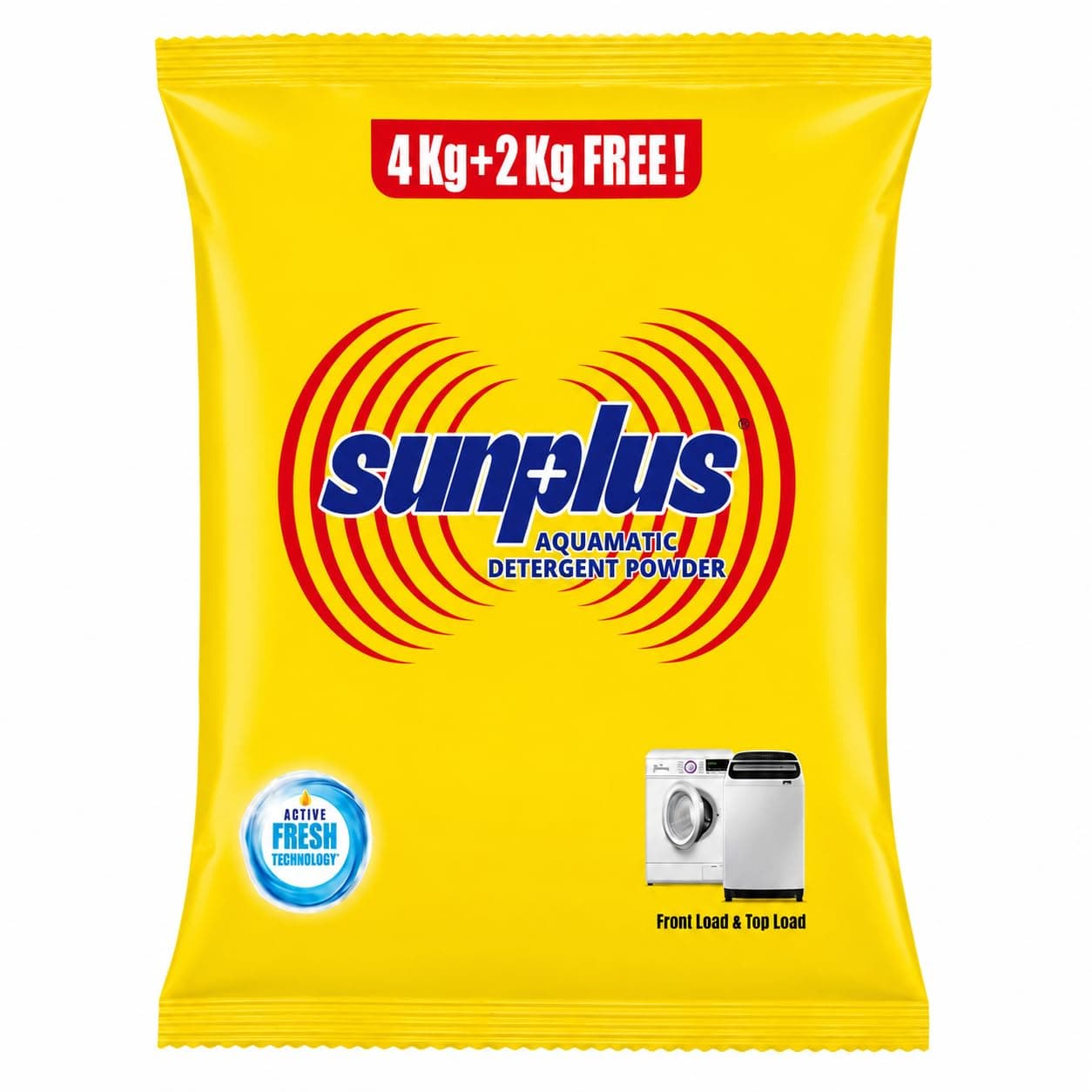 Sunplus Detergent Powder 4+2 kg Free - Advanced Color Protection, Long-Lasting Fresh Lime Fragrance for All Fabrics, Anti-Re-deposition Formula, Powerful Wash Boosters, 6 Kg