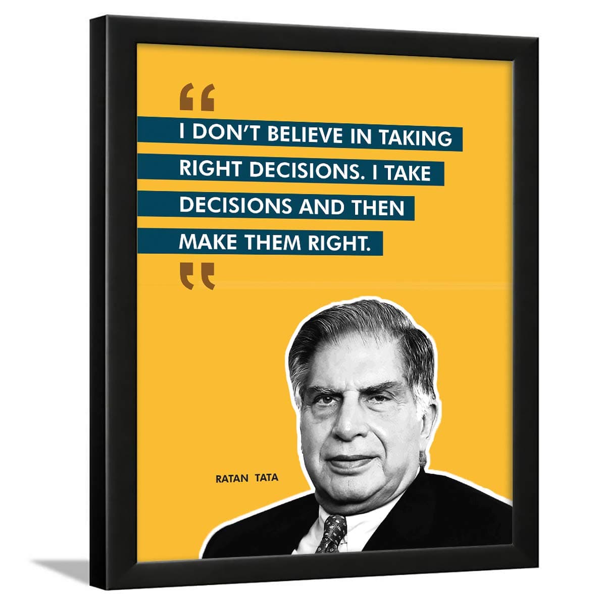 Chaka Chaundh - Ratan Tata Quote Frame - motivational quotes frames - poster with frame - Ratan Tata Quotes Gifts – Quotes wall frames - (14 X 11 Inches)