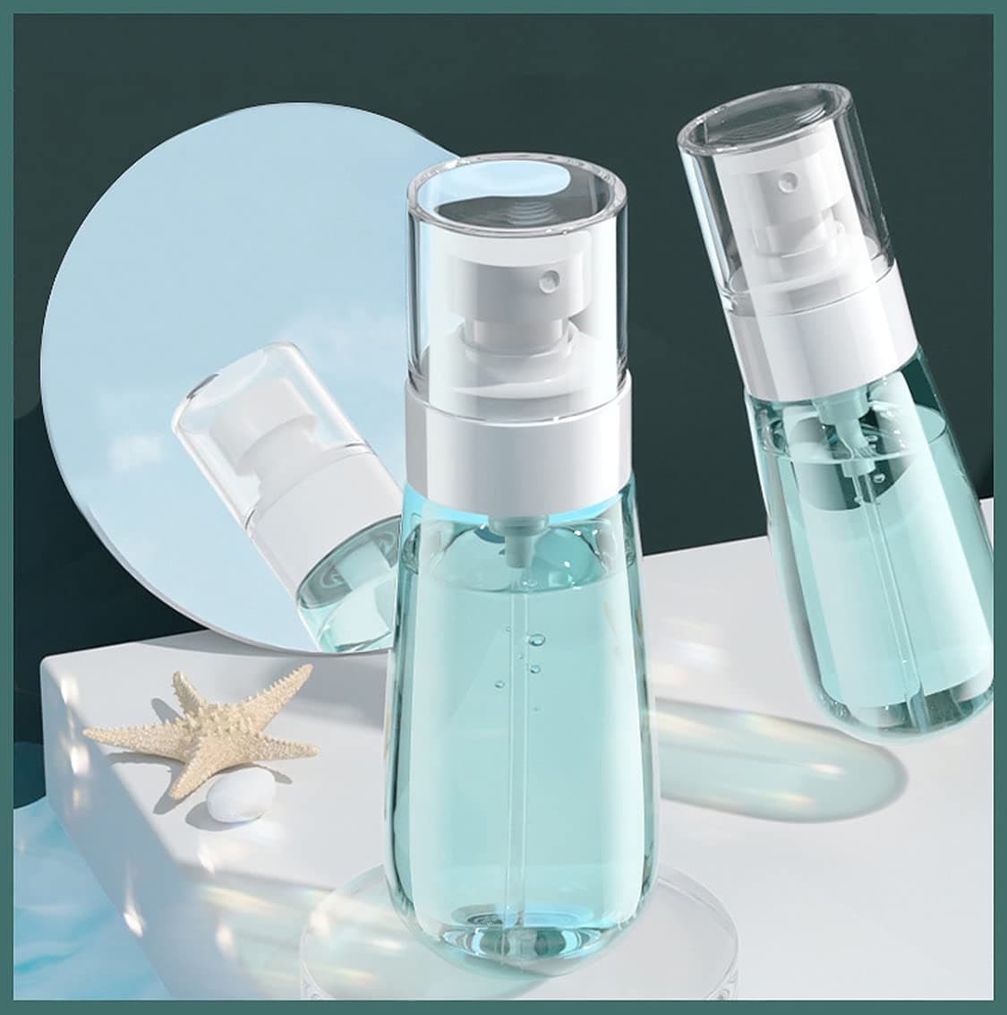 wolpin Plastic Spray Bottles - 100ML (Set of 2) | Transparent Refillable Fine Mist Bottle for Toiletries, Perfume, Toner, Travel Cosmetics | Empty Portable Reusable Spray Container
