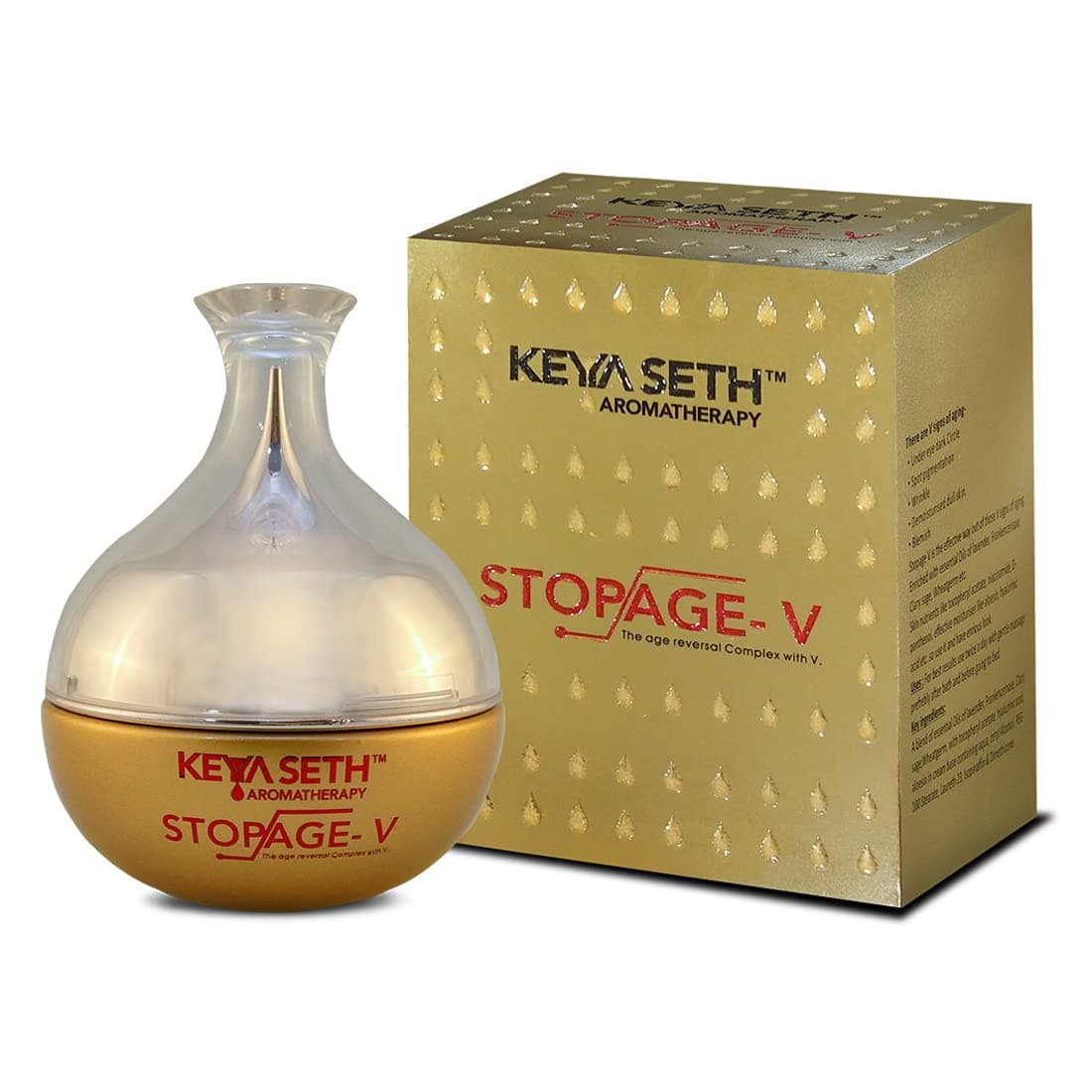 KEYA SETH AROMATHERAPY Stopage V – Anti Ageing Treatment- Vitamins B2, B3(Niacinamide), B5, C, E, Hyaluronic Acid, Alpha Arbutin, Anti Ageing Night Cream For Men & Women
