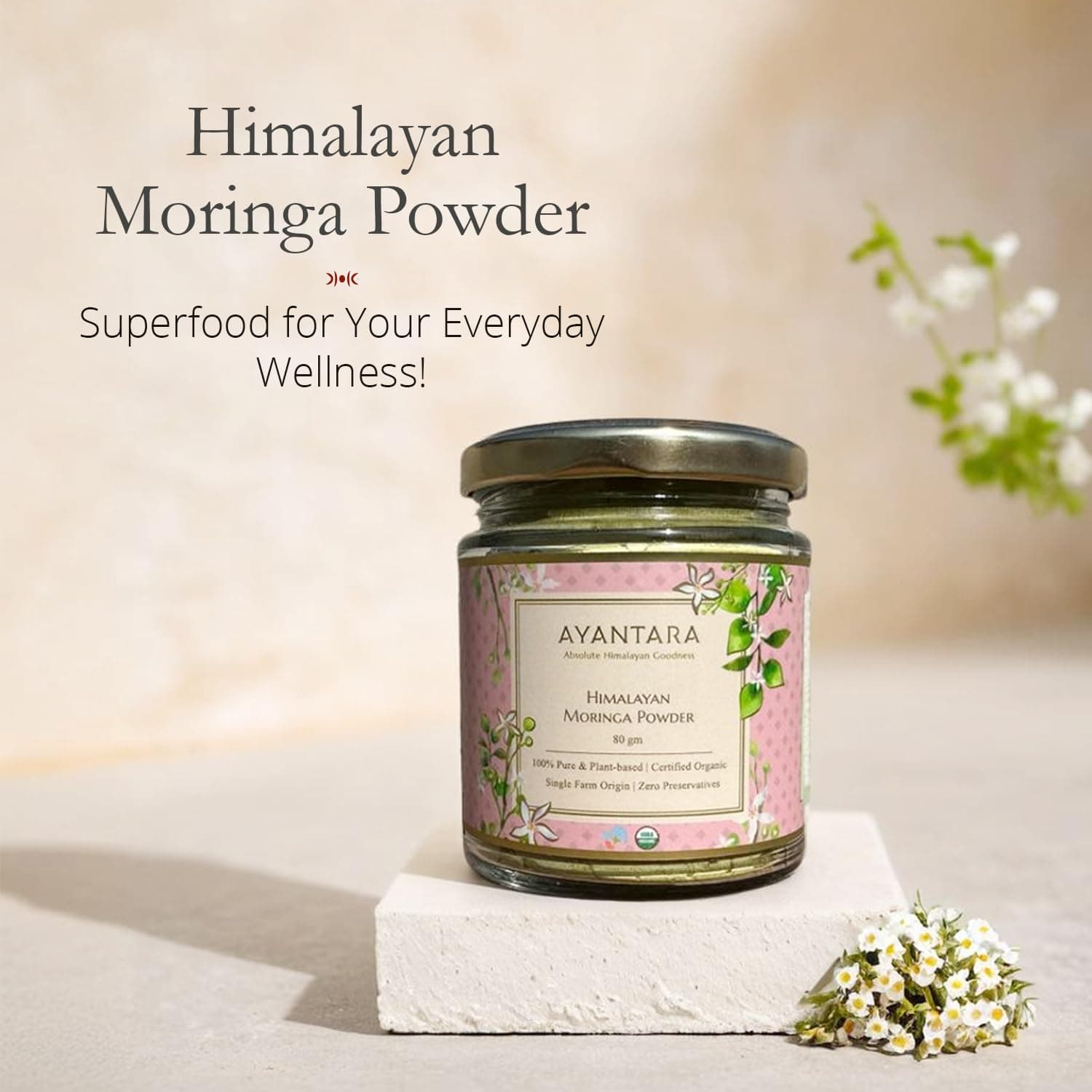 Ayantara Himalayan Moringa Leaf Powder | 100% Raw, Pure & Organic | Boosts Energy, Immunity, Stamina & Digestion | Rich in Vitamins & Minerals | No Preservatives or Heavy Metals | Lab Tested