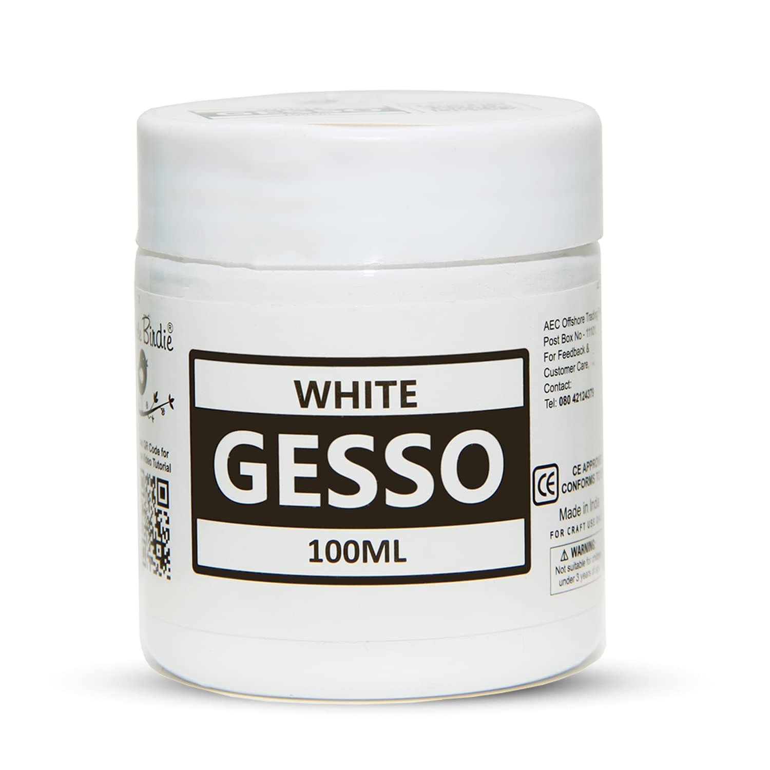 Little Birdie Acrylic Gesso White 100 ML | Premium Water-Based Gesso for Acrylic, Oil Paints & Mixed Media | Water-Resistant Primer for Canvas, Wood, Paper & More