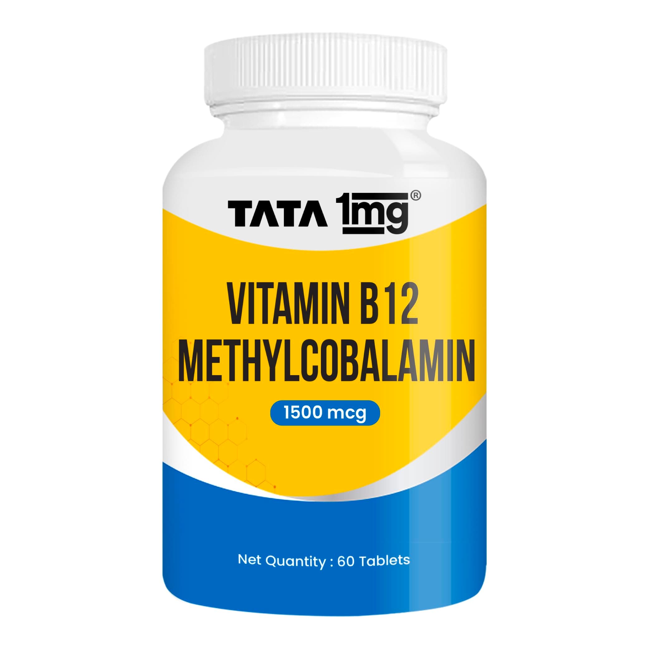 Tata 1mg Vitamin B12 Methylcobalamin 1500 mcg Tablets | Active B12 for Nerve Health & Energy Support | High Strength | 60 Tablets