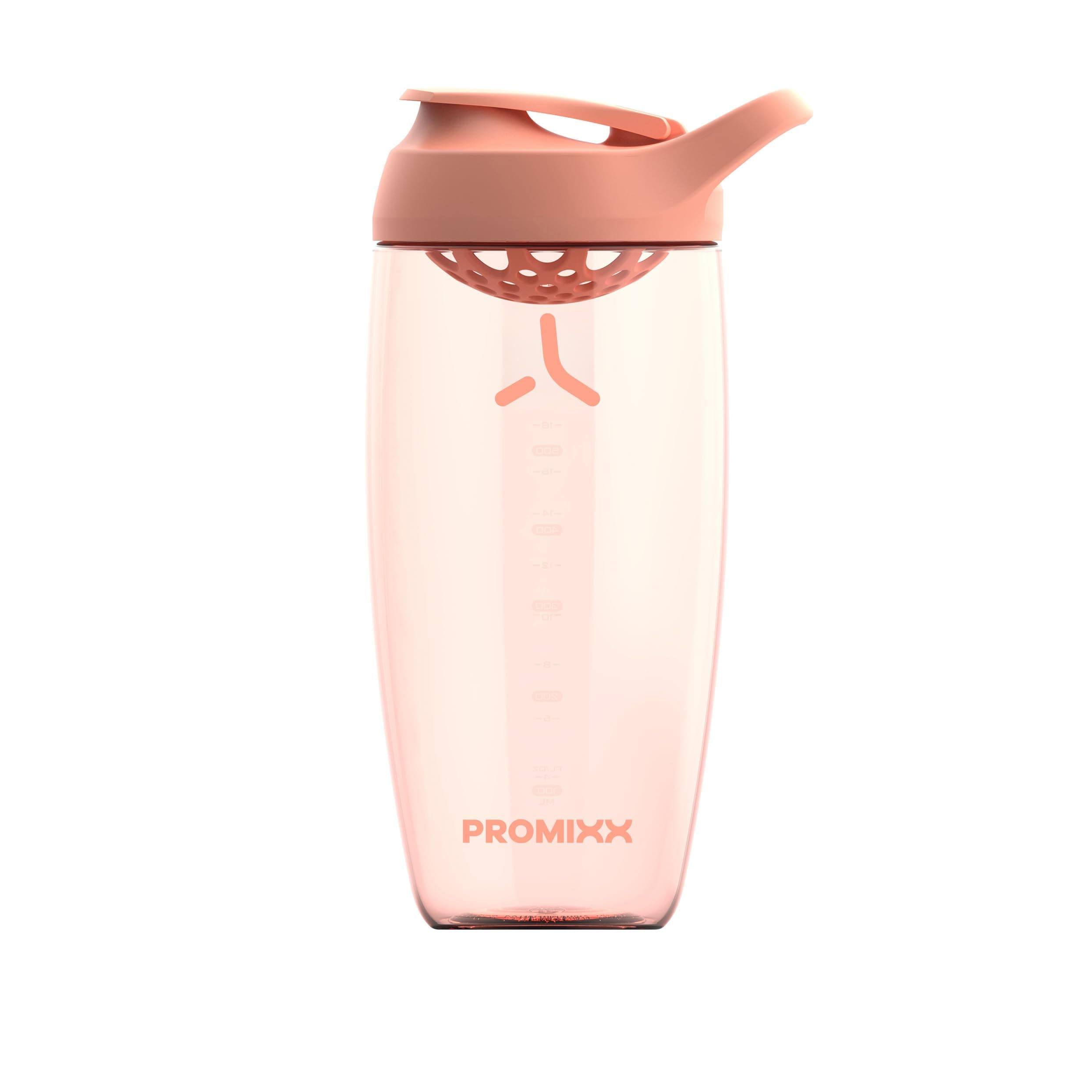 PROMiXX Shaker Bottle - Premium Protein Shaker Cup for Protein Mixes and Supplement Shakes - Easy Clean, Durable Cup (24oz, Coral)