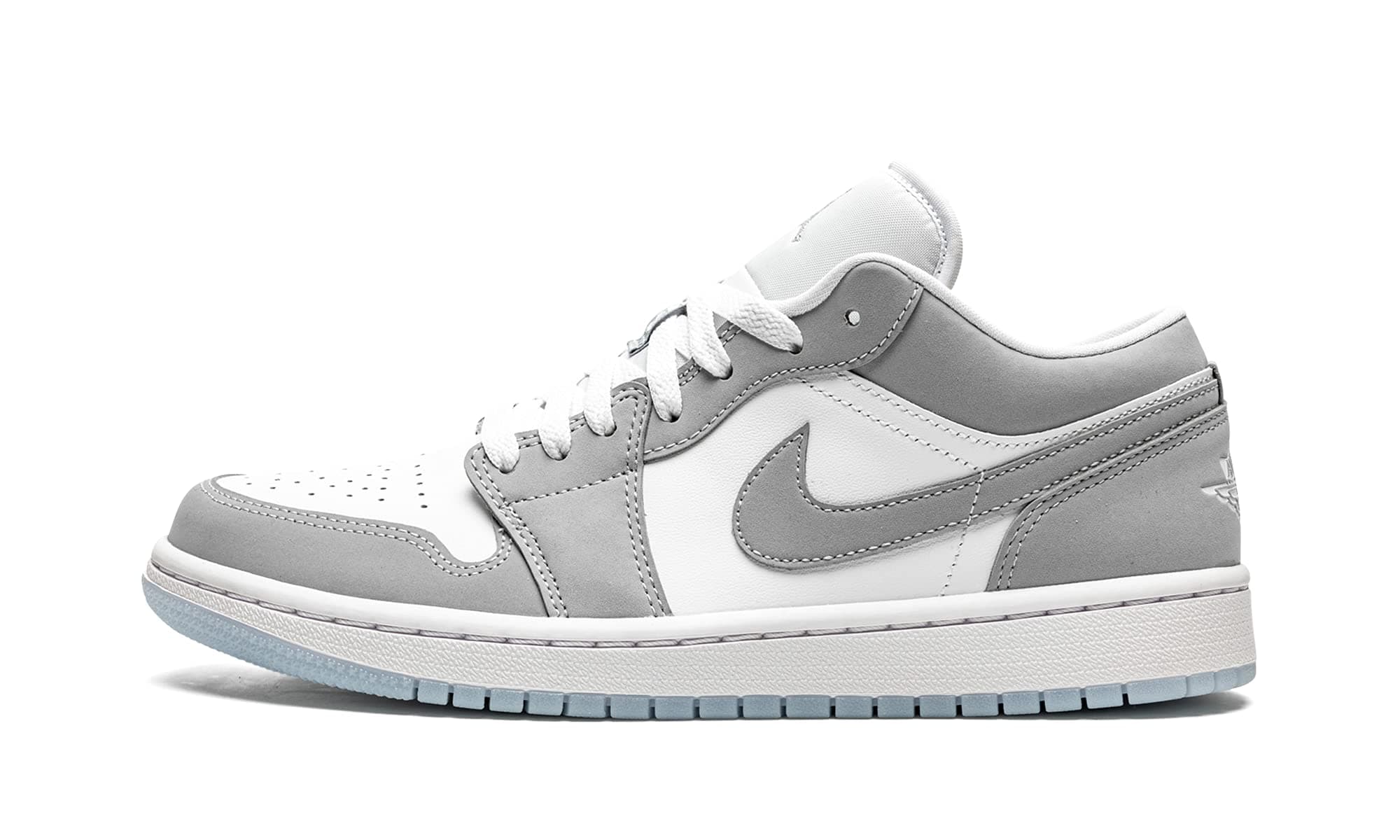 WMNS AIR Jordan 1 Low-White/Wolf GREY-ALUMINUM-DC0774-105-6UK