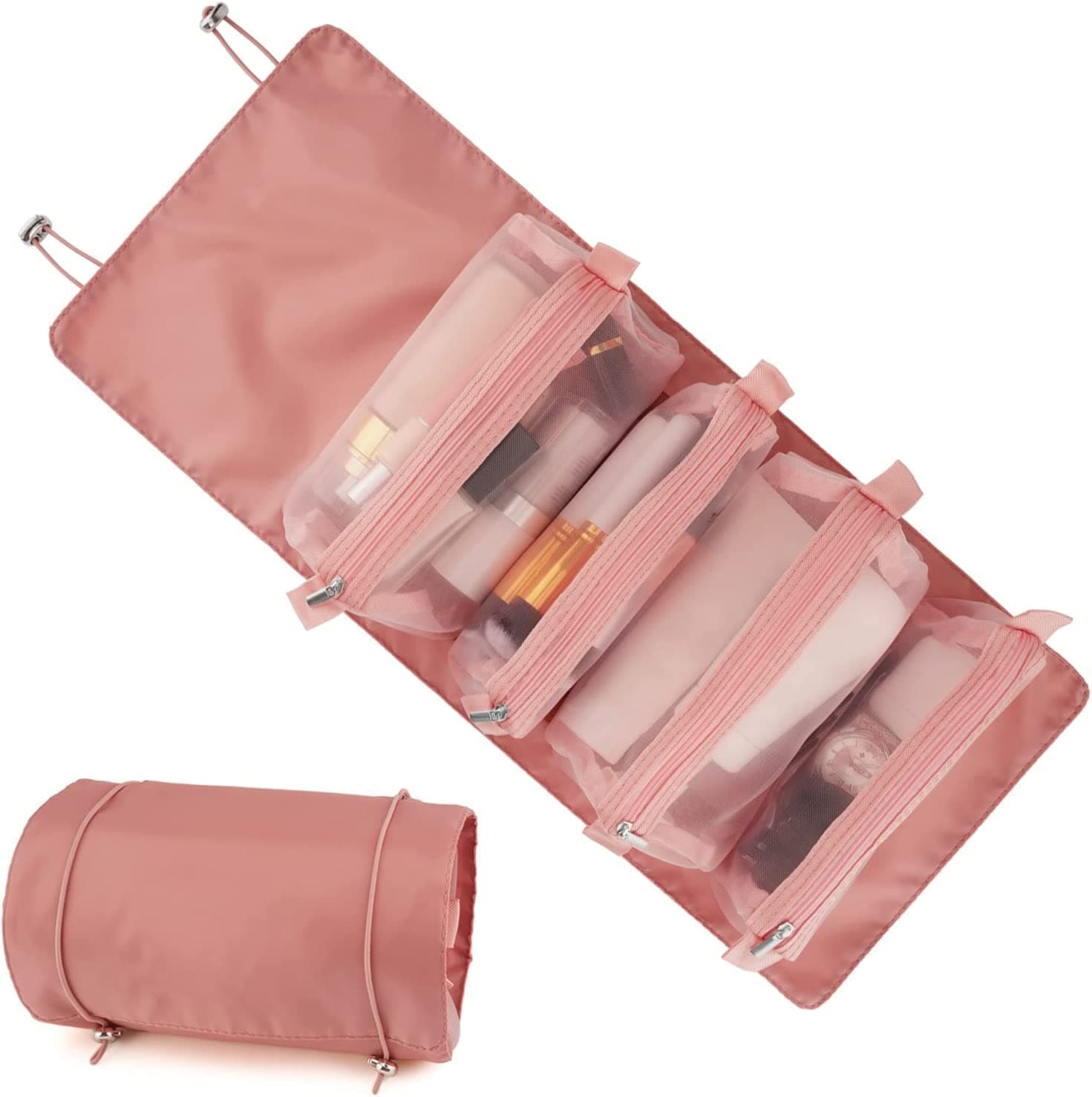 Niwlix Nylon 4 In 1 Travel Toiletry Makeup Cosmetic Organizer Pouch Bag Travel Storage Organizer Bags Pouches Kit For Men And Women Makeup Essentials Bag