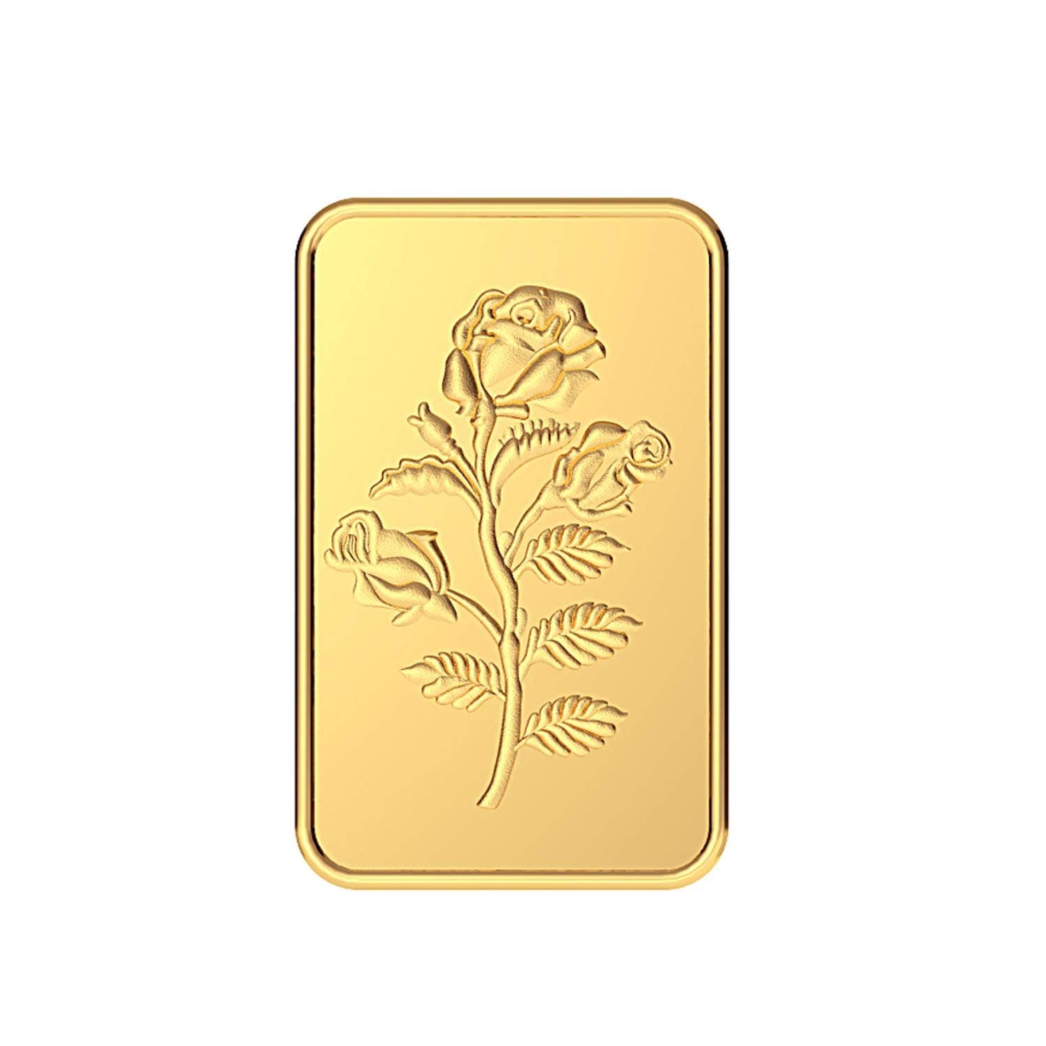 Malabar Gold & Diamonds 24K (999) Gold Bar 1 gram | 24 kt Gold Bar/Coin/Bullion for Birthday, Wedding, Akshaya Tritiya & Festive Gift, Rose Impression