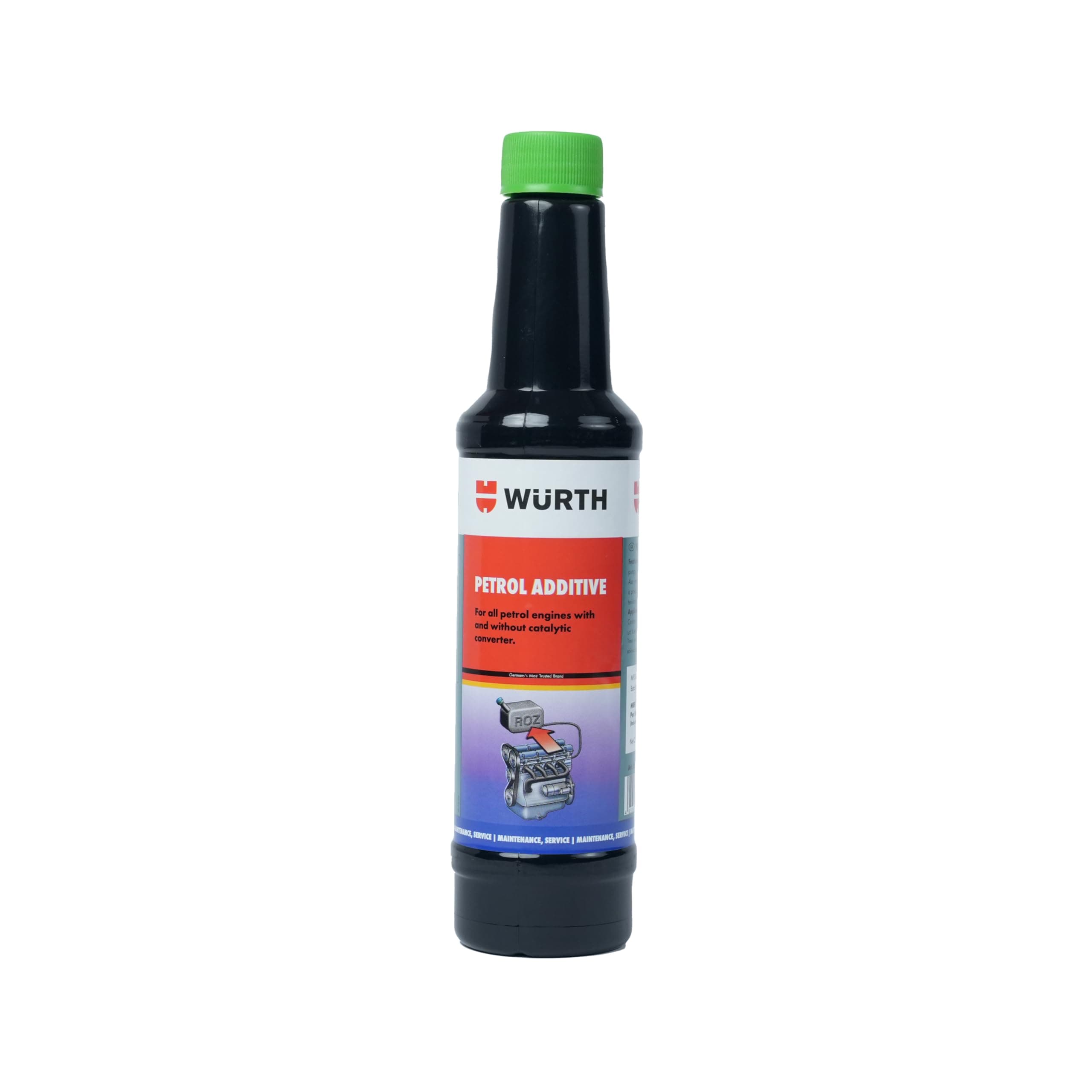 Wuerth Petrol Additive 250ml – German Engineered | Fuel Efficiency Booster & Engine Cleaner | Prevents Rust, Improves Mileage & Reduces Emissions | Safe for E10 Fuel |Treats 50L Petrol