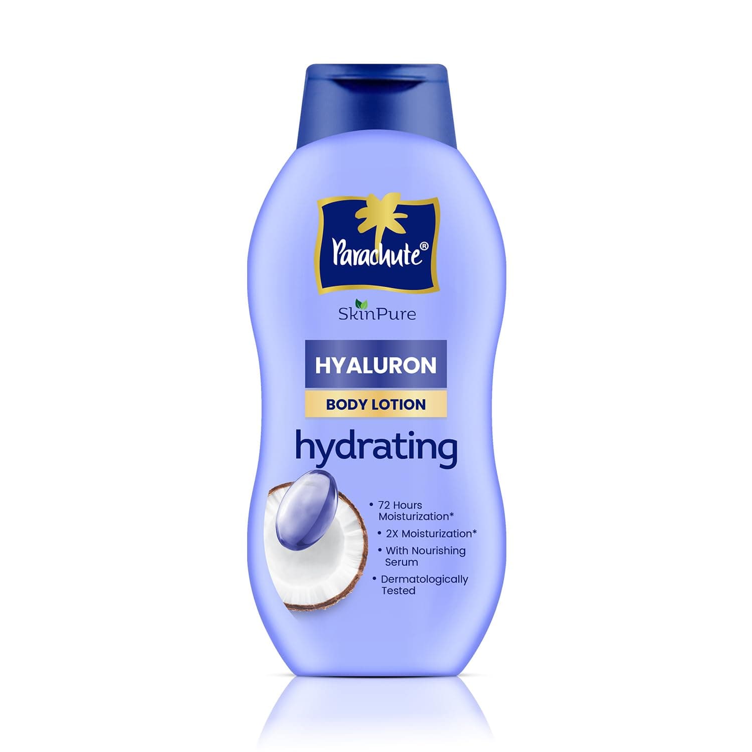 Parachute SkinPure Hyaluron Body Lotion with Virgin Coconut Oil | Deep Hydration for All Skin Types | Moisturises for up to 72 Hours* | Clean, Nourishing Formula | 400 ml