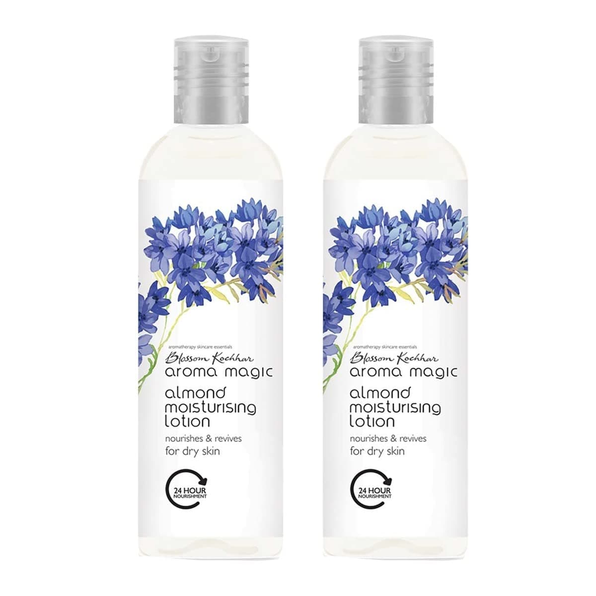 Aroma Magic Almond Moisturising Lotion SPF 15| for 24H nourishment |Moisturizes & revives skin| lotus leaf extracts, jojoba oils, geranium & rose essential oils| Daily Use |Dry Skin -100 ml Pack of 2