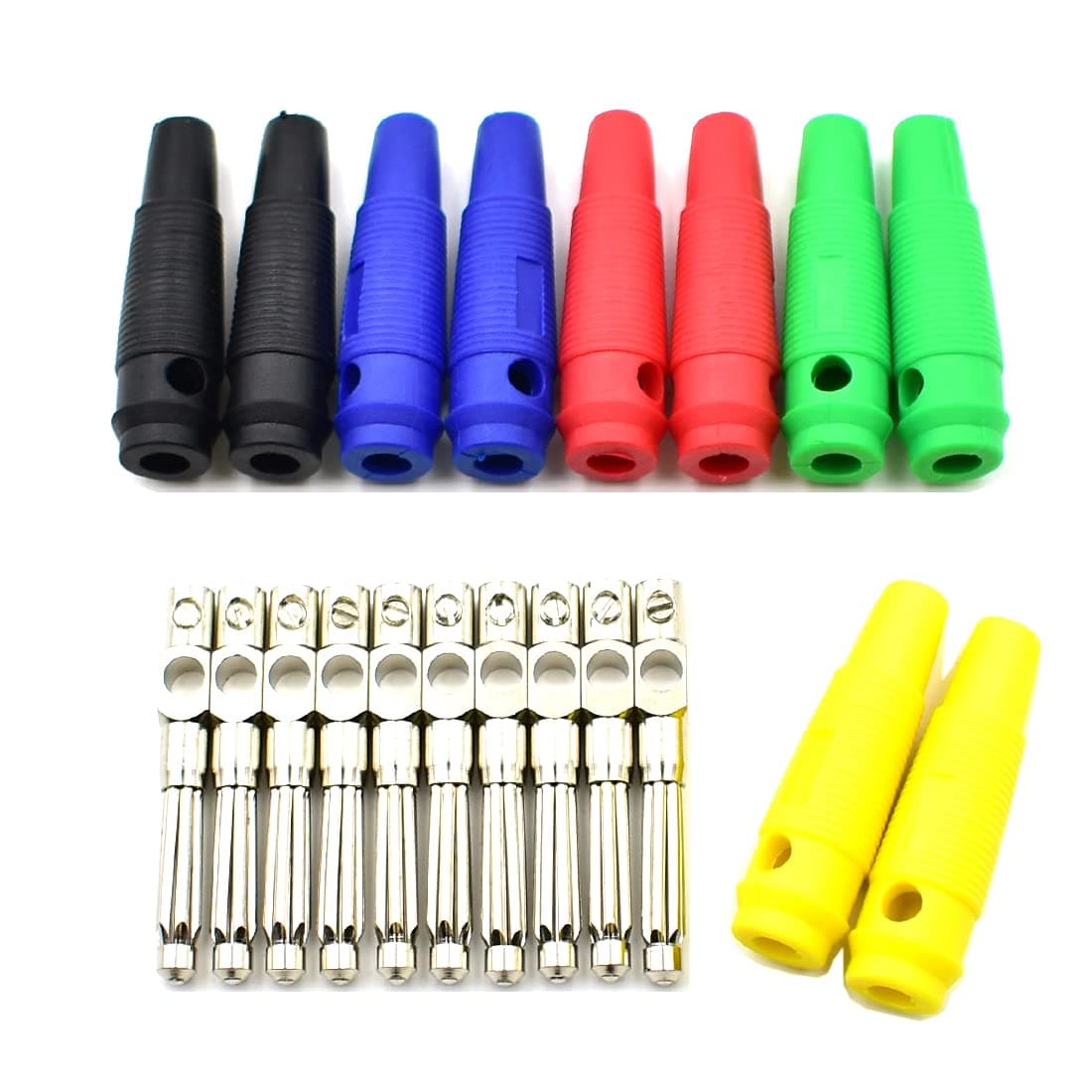 32A High Current 4mm Banana Plugs Male Stackable Screw Type Solderless Connector Speaker Cable Adapter 5Colors