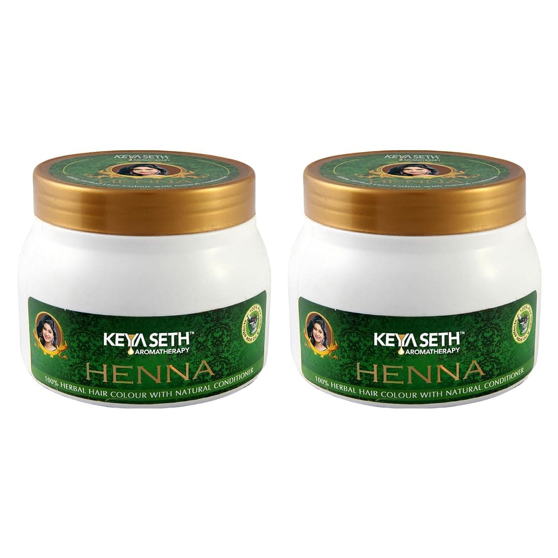KEYA SETH AROMATHERAPY Henna Herbal Hair Color with Natural Conditioner for Long Healthy and Strong, Hair Fall Control & Repairs Damage Hair, 200g Pack of 2