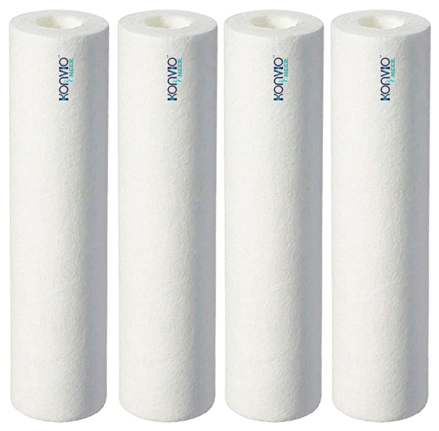 KONVIO NEER 10 Inch High Density Spun Pre-Filter (5 Micron PP Spun) Cartridge Compatible for 10 Inch Pre-Filter Housing of All Water Purifier | Pack of 4 Spun