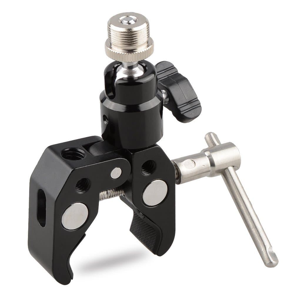 CAMVATE Crab Clamp Articulated 1/4 Mini Ball Head for Microphones