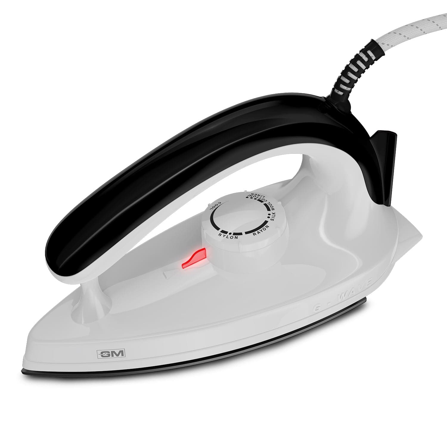 GM Wave 1000 Watt German Technology Non-Stick Sole Plate Dry Iron with Aerodynamic Design and Easy Grip Knob