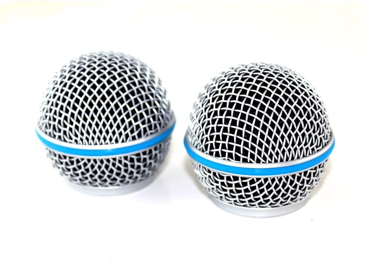 Weymic Replacement Blue Steel Mesh Microphone Grill Head for Shure Sm58 Wireless Microphone and Wired Mics, Beta 58 a Shure Sv100 Wireless Mics Pgx24/slx24/sm58