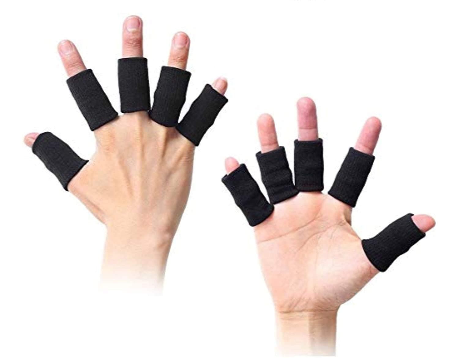 HOW (HOUSE OF WISHES) with Device Nylon 10 Pcs Finger Support, Sleeve, Protector With Soft Comfortable Cushion Pressure For Cricket, Table Tennis (10 Pcs).