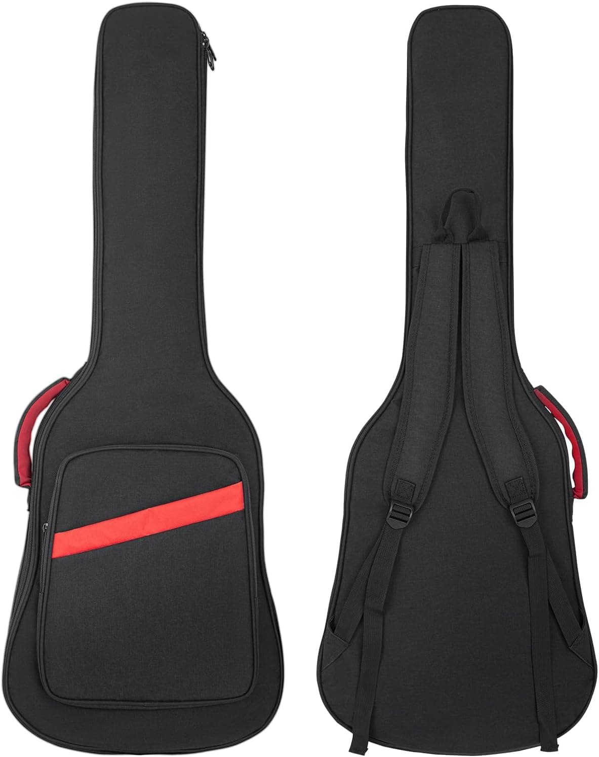 GLOW WINGS Electric Guitar Bag 7mm Padding Electric Guitar Case, 39 Inch Electric Guitar Gig Bag Backpack with Neck Strap and Pockets, Black