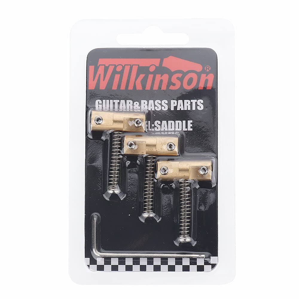 Wilkinson Guitar Bridge 3pcs Brass Saddle Guitar Bridge Compensated Saddles For Vintage-style Tele Bridge Electric Guitar Replacement