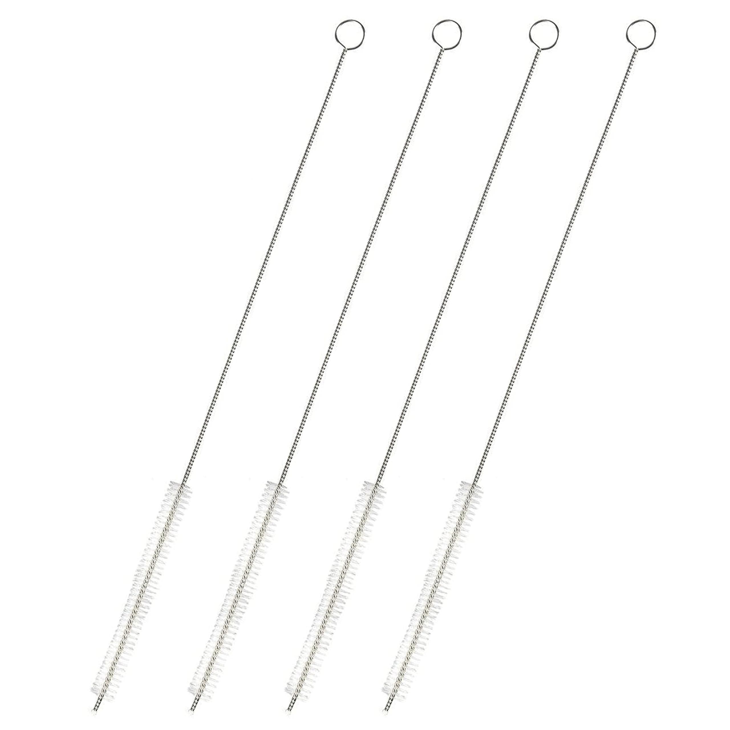 Juvale Straw Cleaning Brush - 4-Pack Stainless Steel Straw Cleaners with Extra Long Design for Tumbler, Boba, and Smoothie Straws, 12 x 0.4 x 0.4 Inches: 4-pack X-large Size