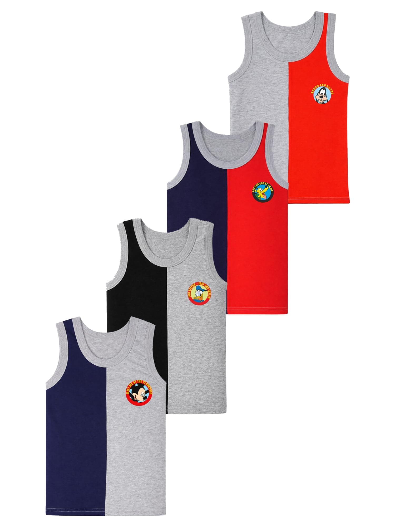 Boys Fitted Vest (Bc936-Pk4-7-8-70_Multicolour_7-8 Years 70Cm)