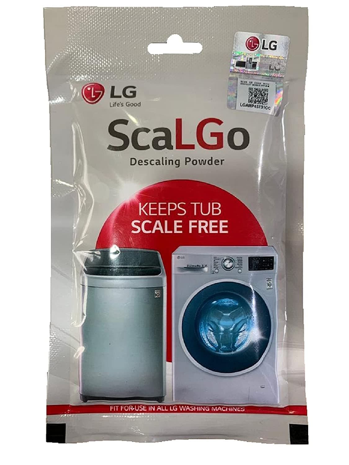 LG ScaLGo Washing Machine Cleaner Descaling Powder For Front Load and Top Load Washing Machines pack of 100 Gram (Part Code ACCWMWLFLDSP)