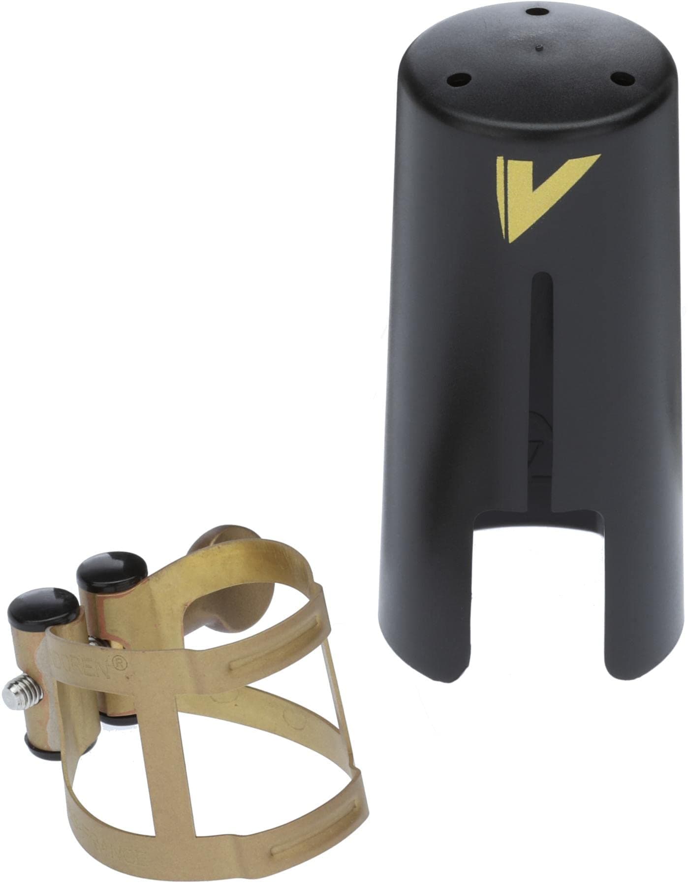 Vandoren LC56AP M/O Ligature and Plastic Cap for Soprano Saxophone; Aged Gold Finish