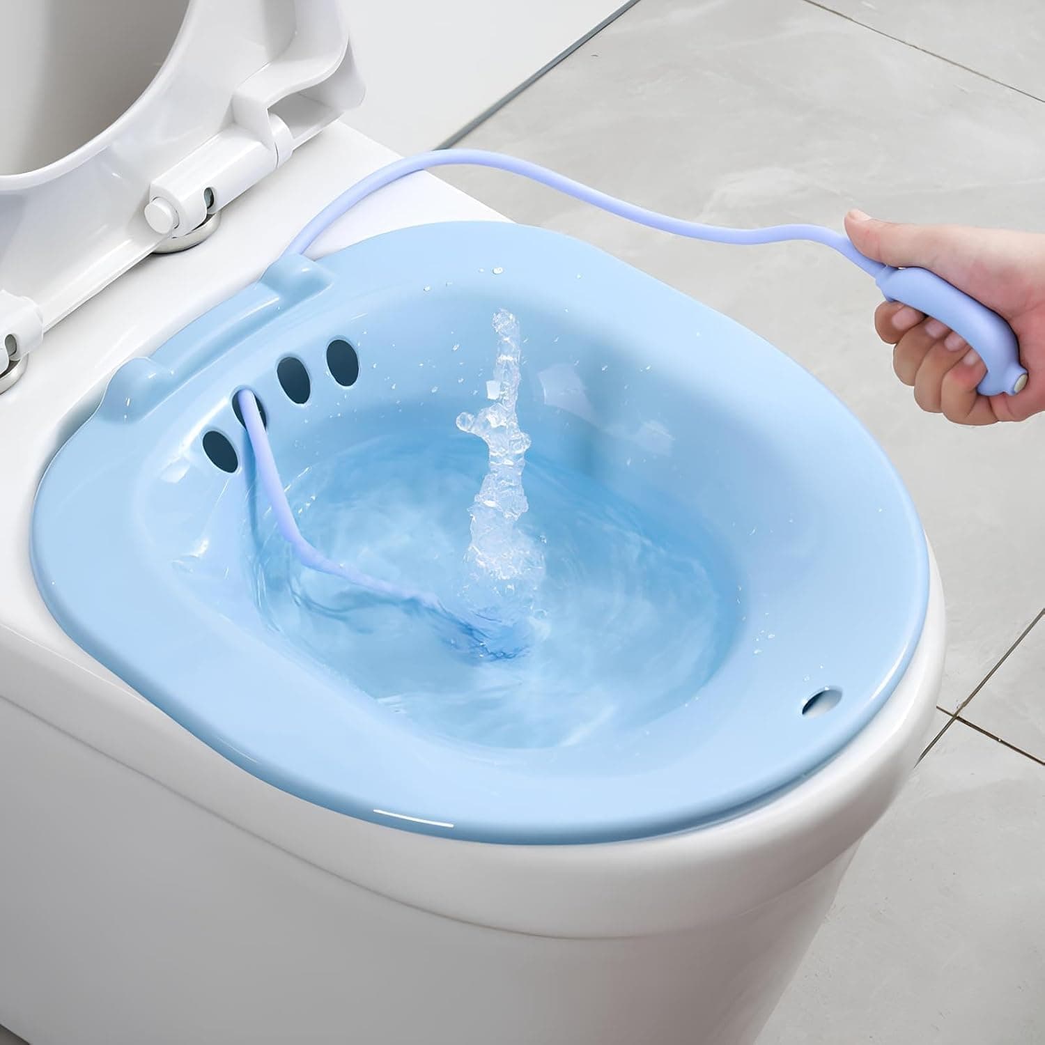 Sitz Bath for Toilet Seat – Hemorrhoid & Postpartum Care – Perineum Relief Sitz Tub for Women & Men – Wide Seat, Deep Basin Soaking Kit for Home Comfort