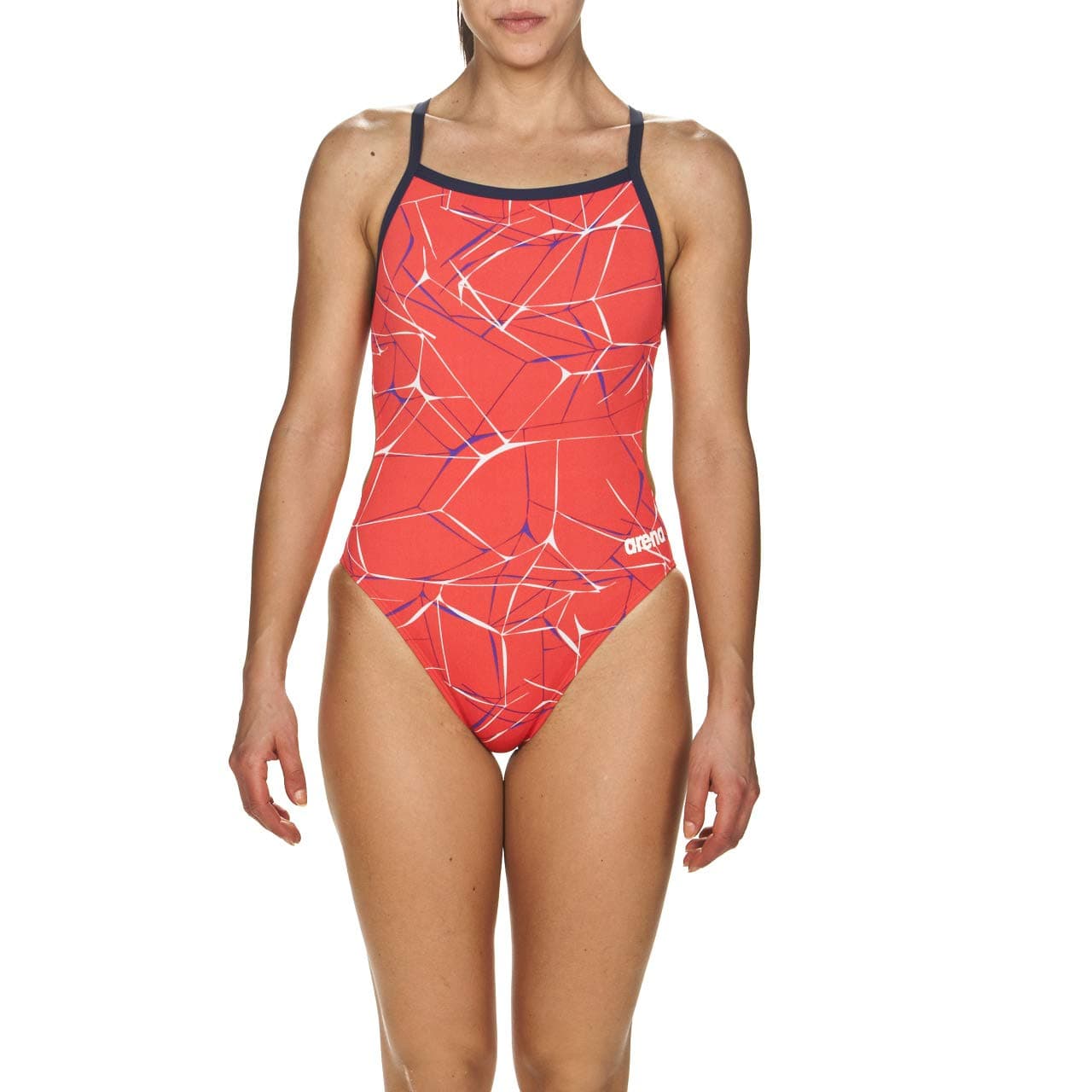 ARENA Women's Challenge Back MaxLife One Piece Athletic Training Swimsuit, Spider Black, 24