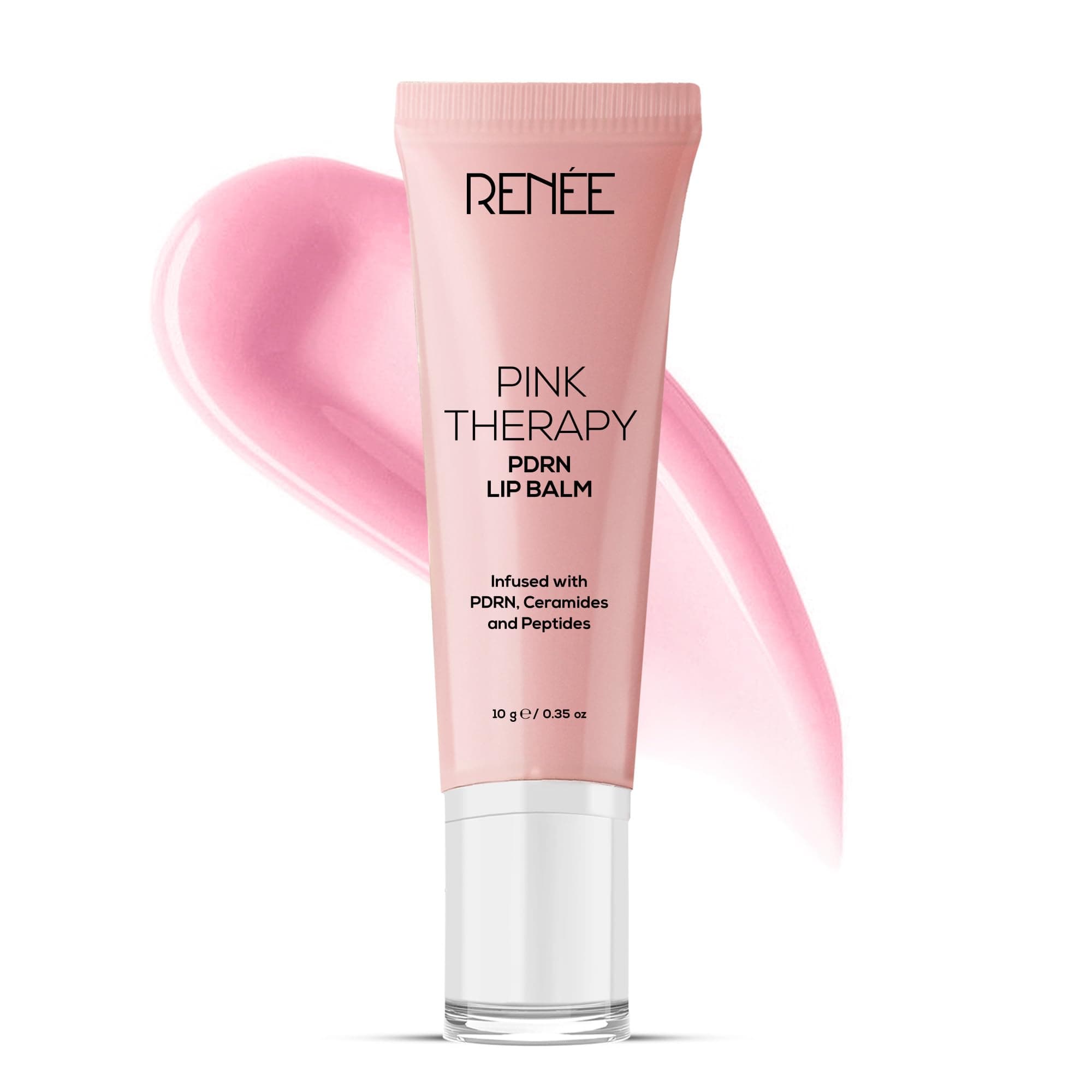RENEE Pink Therapy PDRN Overnight Lip Repairing & Moisturising Lip Balm For Dry, Chapped Lips | Glossy Finish, Revives Lip Barrier & Improves Elasticity | With Vegan PDRN, Peptides & Ceramides | 10g