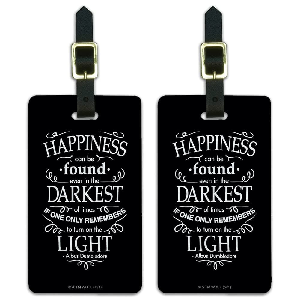 Harry Potter Happiness Quote Luggage ID Tags Suitcase Carry-On Cards - Set of 2