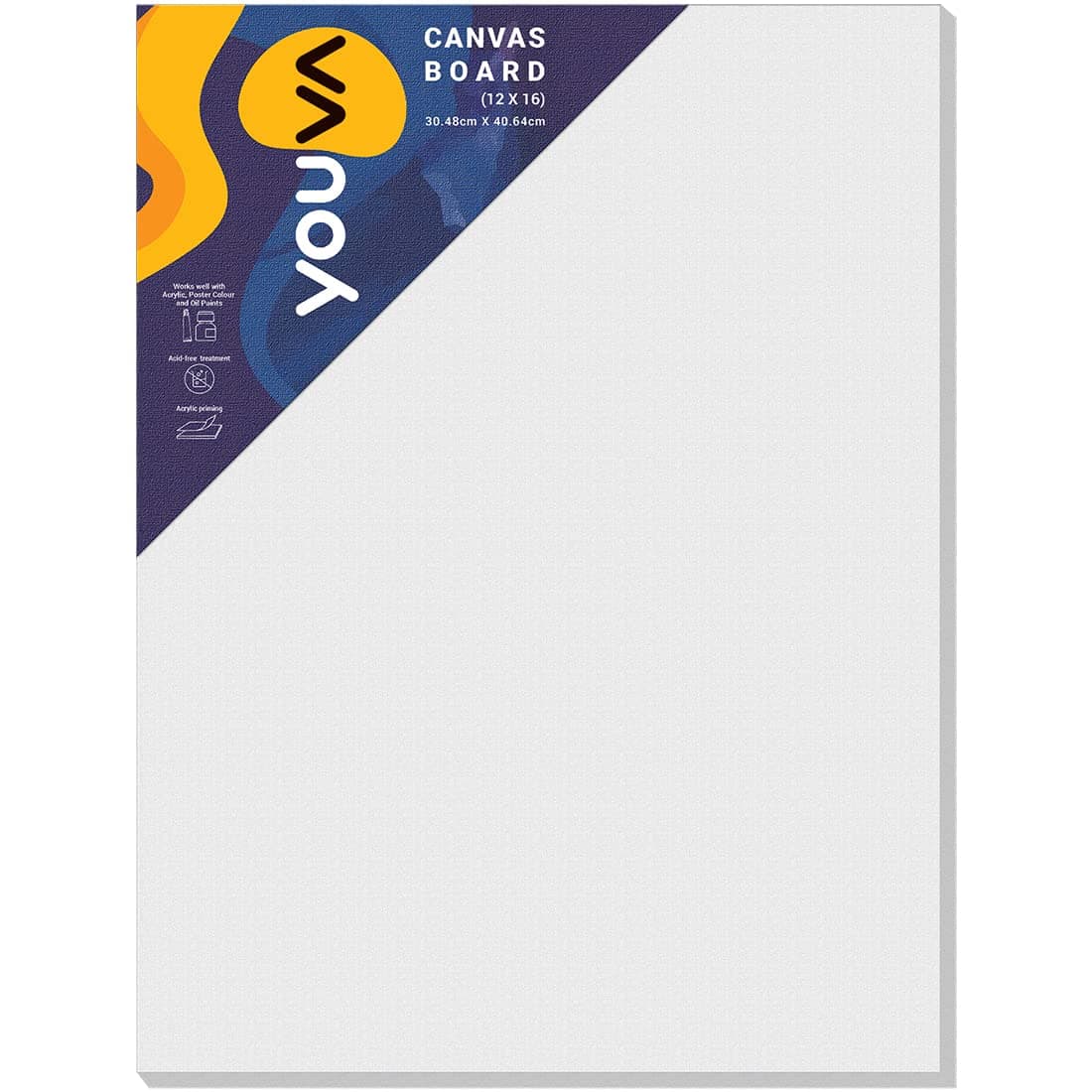 Navneet Youva | Primed Canvas Board for Acrylic and Oil Colour Painting | 12x16 inch | for Students and Budding Artists (12x16 inch | Pack of 1)
