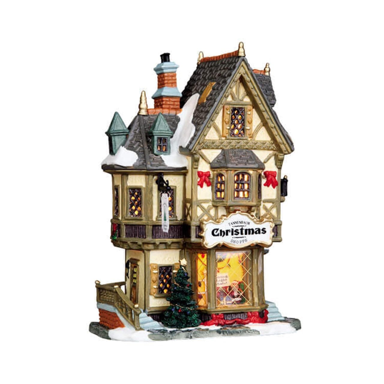 Lemax Village Collection Tannenbaum Christmas Shoppe #35845 - Green Resin Tabletop Christmas Lighted Building Sculpture