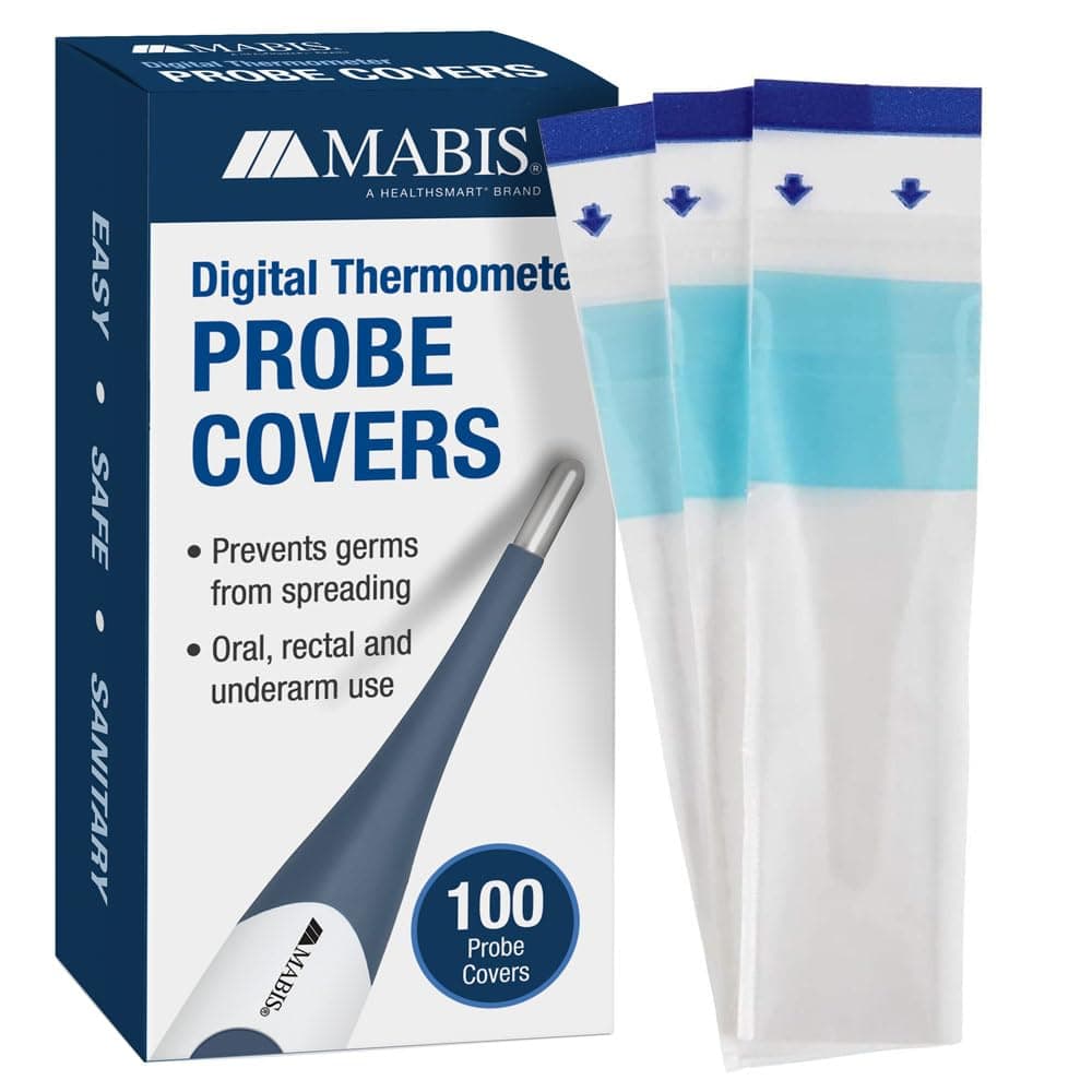 Mabis Digital Thermometer Oral Probe Covers, Box of 100, 2.7 Pound