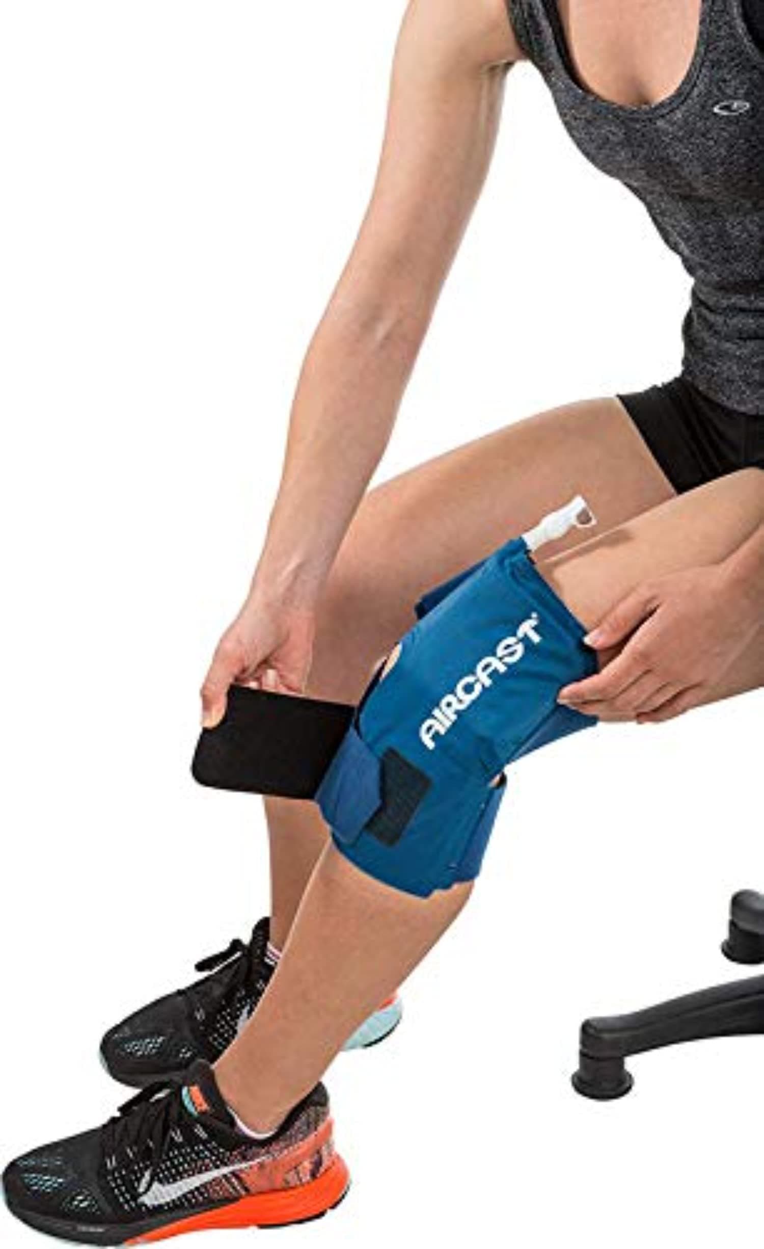 Aircast Cryo Cuff Cold Therapy Knee Solution - Blue - Large, Non Motorized, Gravity-fed System, 1count
