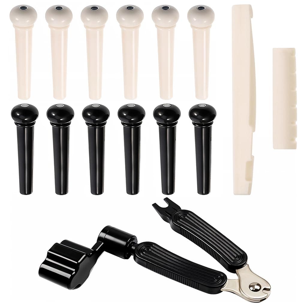 HASTHIP 14Pcs Guitar Repair Kit, 12 Bridge Pins, Guitar Accessories Kit
