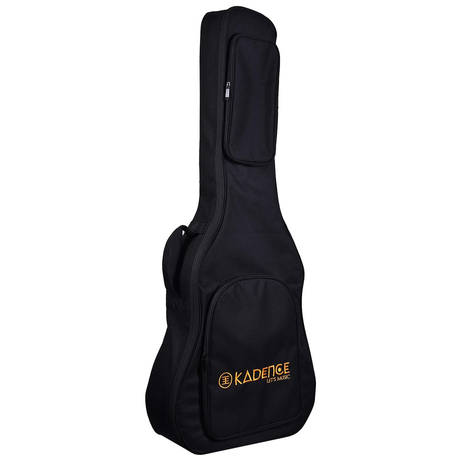 Kadence GBAG-XA Touring Series 38–41" Acoustic Guitar Bag | 50 mm Thick Foam Padding | Neck Support | Dual Pockets | Heavy-Duty Nylon Canvas | Black