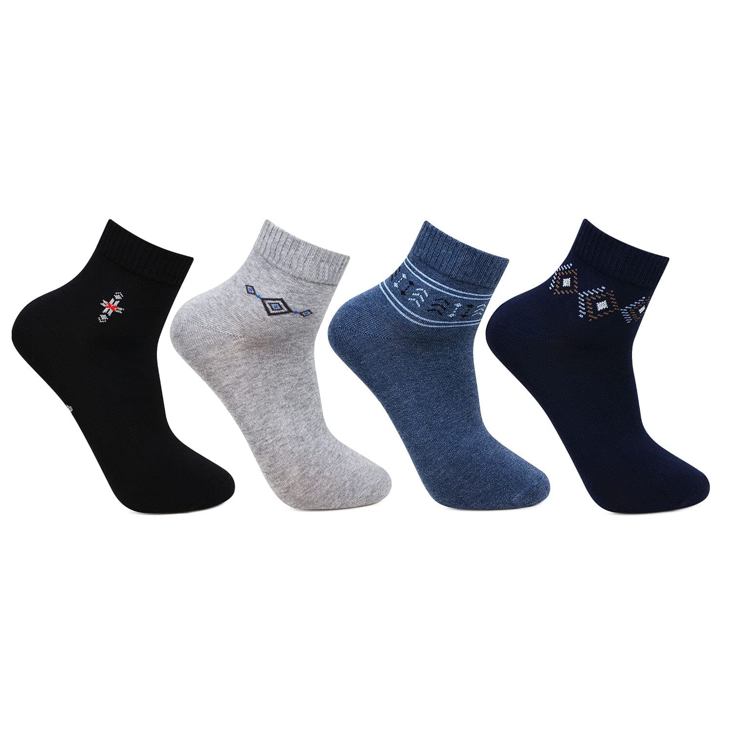 Bonjour Men’s Formal Ankle Length Business & Office Socks – Pack of 4 | Comfortable, Durable & Breathable Workwear Socks