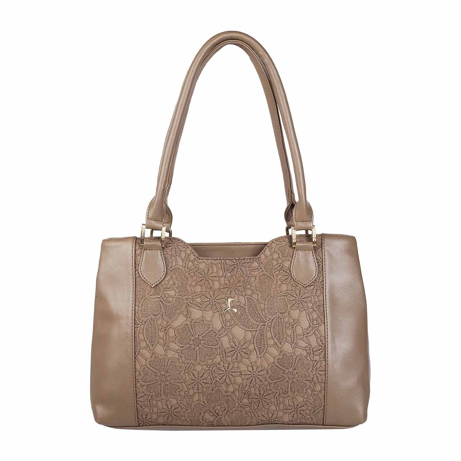 Mochi Brown Faux Leather Premium Zipper Casual Shoulder Bag For Women (66-7241)