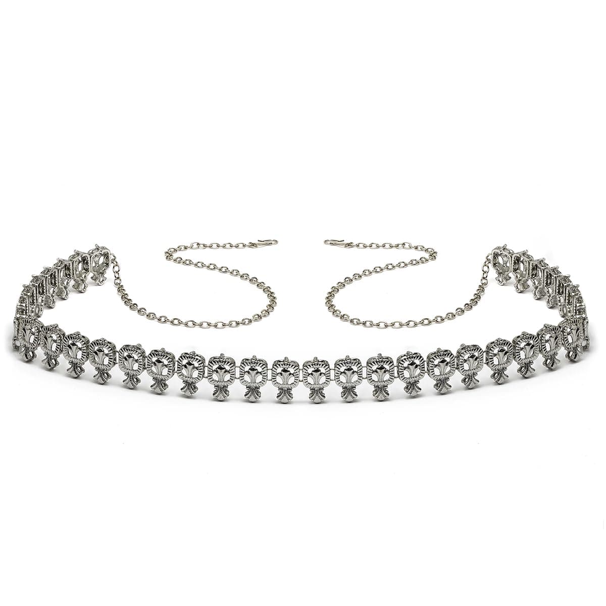 Karatcart Oxidised Silver Kundan Kamarbandh for Women
