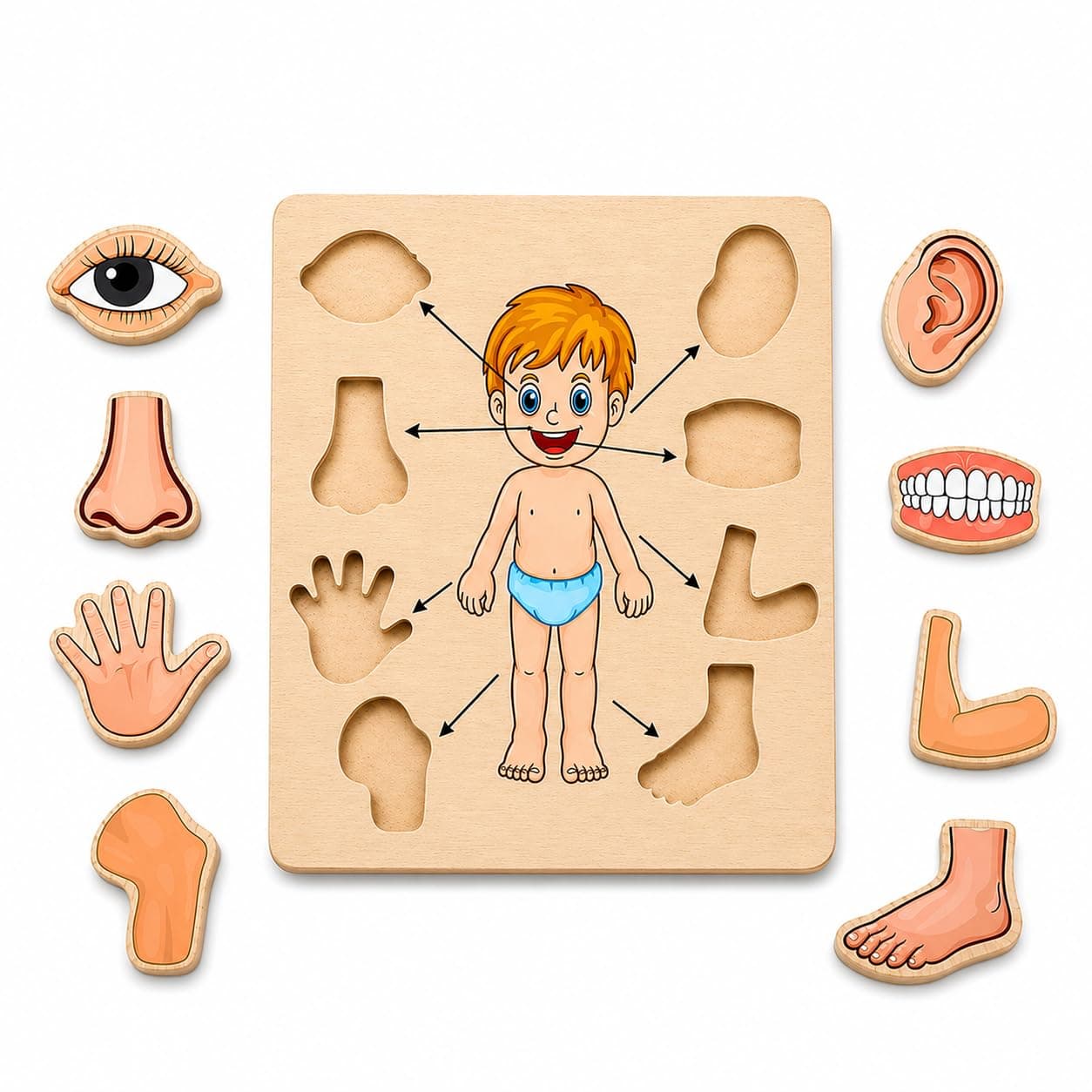 MKV MART Body Part Puzzle Kids Wooden Toys for Kids 3 + Jigsaw Puzzles for Adults Baby Learning Toys Educational Toys Game for Learning Human Body Parts Anatomy Skeleton - Gift Toys for Boy and Girl