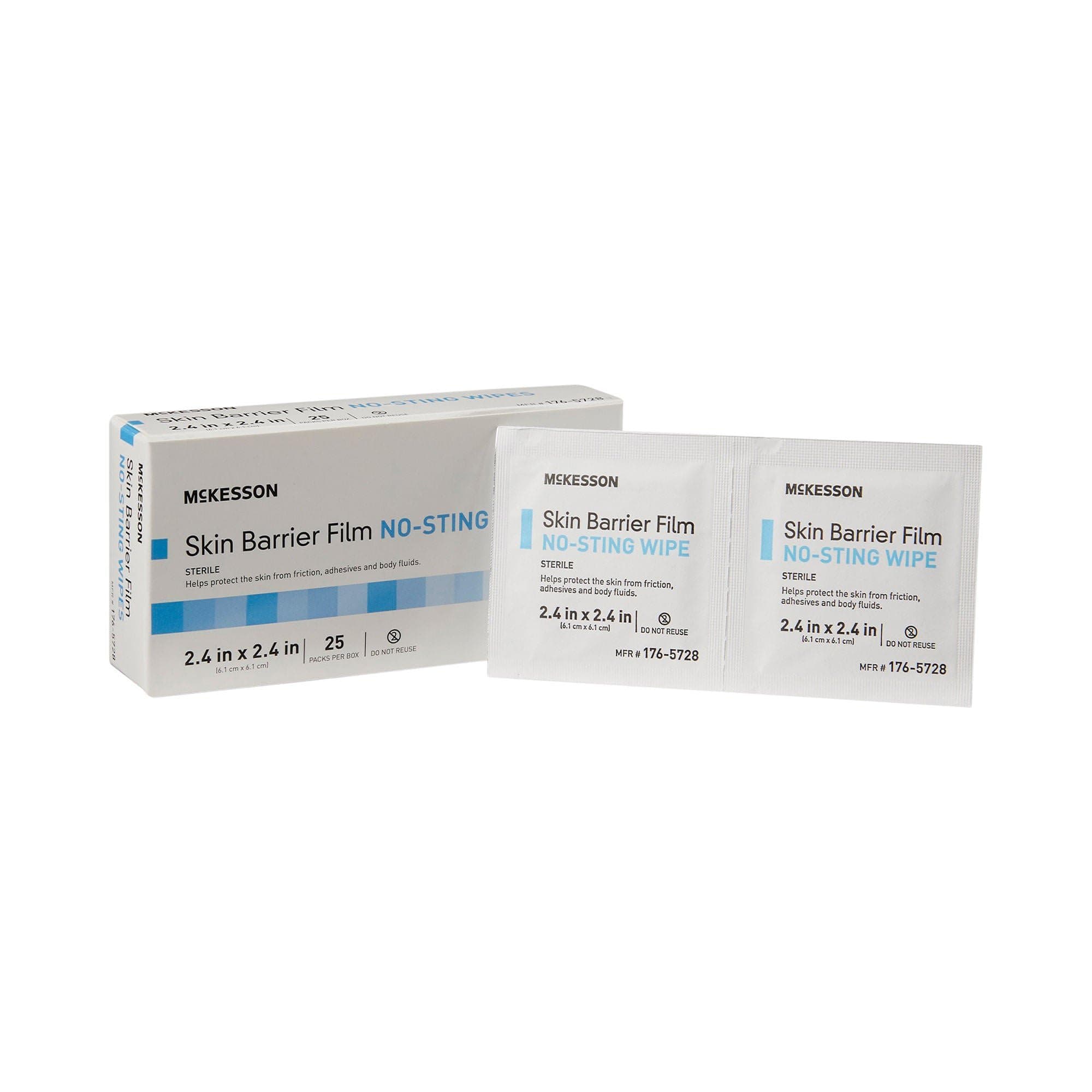 Mckesson Skin Barrier Wipe Mckesson Individual Packet 2.4 X 2.4 Inch Sterile - Box of 25